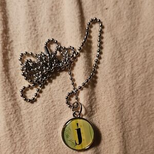 Silver Tone Initial Pendant Necklace